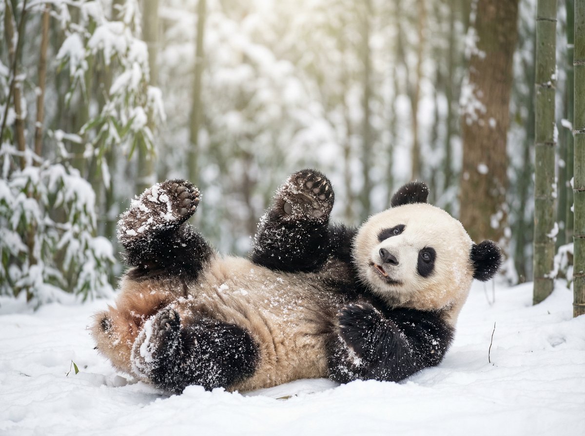 在线AV熊猫宝宝雪地嬉戏视频